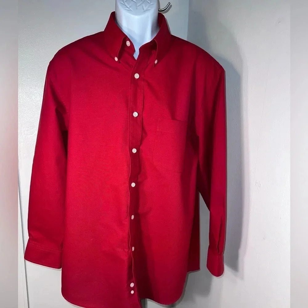 Saddlebred, 17, 32/33, EZ Care, Long sleeve button front and button-down collar